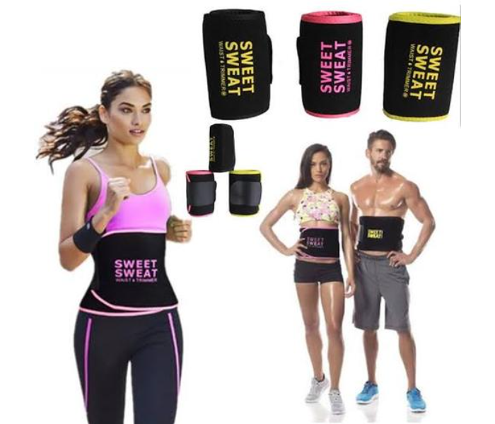 Slimming Waist Trainer Sweet Sweat Waist Trimmer Fitness Belt Adjustable - Black and Yellow  - Similar Product Imag - ID 80850