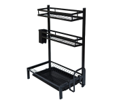 Multifunctional MJ-6014 Chrome Plated 3 Tier Kitchen Storage Rack - Black  - Similar Product Imag - ID 80185