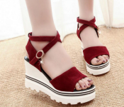 New Summer High Heels Wedges EU37 for Women – Red