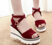 New Summer High Heels Wedges EU35 for Women – Red