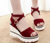 New Summer High Heels Wedges EU39 for Women – Red