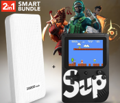 Sup 400 In 1 Game Box Wireless Retro Gaming Console Also Supports External Gamepad With Tv - Black (Bulk) + Demaco Super Power Bank 20000mAh - White 