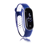 Jongo Perfect OK Dot Strap Band LED Watch - Blue and White