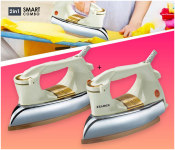 Flexy FL23NIX Heavy Dry Iron Box + STAREX SI 300 Heavy Duty Dry Iron 1200W - White