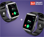 A1 Mobile Smart Watch With Memory And Sim Card Slot - Black + A1 Mobile Smart Watch With Memory And Sim Card Slot - Silver