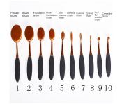 Miss Beauty 50236 Set of 10 Pieces Flipped Oval Makeup Brushes Set - Black and Gold  - Similar Product Imag - ID 83435