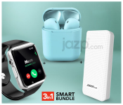 A1 Mobile Smart Watch With Memory And Sim Card Slot - Black + Demaco Super Power Bank 20000mAh - White + InPods 12 Twin Bluetooth Headset - Blue 