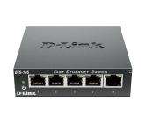 D-Link DL-SW-DES-105B 5-Port 10 by 100 Unmanaged Metal Desktop Switch - Black