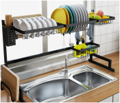 Kitchen Rack Shelf Dish Drying Rack 85cm Over The Sink - Black  - Similar Product Imag - ID 54480