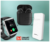 A1 Mobile Smart Watch With Memory And Sim Card Slot - Black + InPods 12 Twin Bluetooth Headset - Black + Demaco Super Power Bank 20000mAh - White 