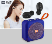 TG505 Bluetooth Speaker Portable - Blue + QCY Mini 2 Bluetooth Earphone Black 