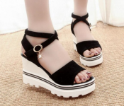 New Summer High Heels Wedges EU35 for Women – Black