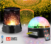 GIZMO Star Projector Lamp LED Colorful Light - Black + Magic Ball JA179 Crystal LED Stage Light Bluetooth MP3 Player With Remote