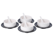 Royalford RF10061 12 Pieces Melamine Ware Soup Bowl Set - Black and White  - Similar Product Imag - ID 86846