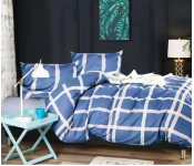 JA158-41 Cotton Double Size Bedsheet with Quilt Cover and Pillow Case 4 Pcs- Blue  - Similar Product Imag - ID 89704