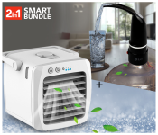 DLC Intelligent Mobile Water Pump Black + Mini Cooler Air Purifier Portable 3 In 1 Humidifier Fragrance Diffuser For Home And Personal Space - White