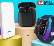 IWO 8 Sport Smart Watch - Blue + InPods 12 Twin Bluetooth Headset - Black + Demaco Super Power Bank 20000mAh - White 