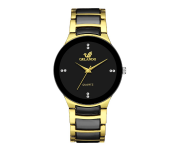 Orlando Black Dial Large Fashion Watches - Black and Gold 