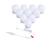 LED Makeup Mirror Bulb Set f 10 Pieces - White