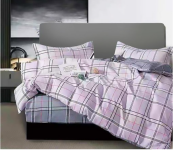 JA158-33 Cotton Double Size Bedsheet with Quilt Cover and Pillow Case 4 Pcs- Grey  - Similar Product Imag - ID 89694