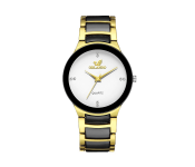 Orlando White Dial Large Fashion Watches - Black and Gold 