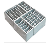 Drawer Closet Organizer Boxes For Underwear Scarfs Socks and Bra - Grey  - Similar Product Imag - ID 90274