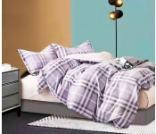 JA158-40 Cotton Double Size Bedsheet with Quilt Cover and Pillow Case 4 Pcs- Grey  - Similar Product Imag - ID 89703
