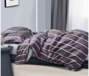 JA158-43 Cotton Double Size Bedsheet with Quilt Cover and Pillow Case 4 Pcs- Black  - Similar Product Imag - ID 89706