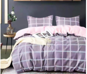 JA158-39 Cotton Double Size Bedsheet with Quilt Cover and Pillow Case 4 Pcs- Grey  - Similar Product Imag - ID 89702