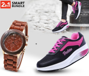 Geneva Silicone Band Woman Watch - Brown + Summer Breathable Women's Casual Dance Sneakers Eu 37 - Black (Bulk)