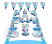 16 Piece Disposable Mermaid Party Supplies - Blue  - Similar Product Imag - ID 92697