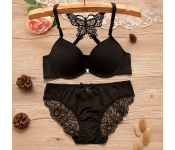 Beautiful Butterfly Embroidered Bridal Wired Lingerie EU 36 - Black  - Similar Product Imag - ID 91928