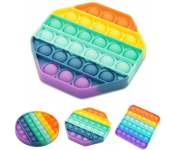 Set of 3 Pop Fidget Reliver Stress Toys Rainbow Push Bubble Antistress Toys