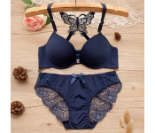 Beautiful Butterfly Embroidered Bridal Wired Lingerie EU 38 - Blue  - Similar Product Imag - ID 91917