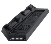 Charging Dock Stand for PlayStation 4 Controller with Cooling Fan - Black