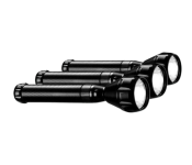 Impex CB2225 3 Pieces Combo Rechargeable LED Flashlight - Black