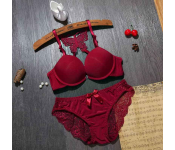 Beautiful Butterfly Embroidered Bridal Wired Lingerie EU 40 - Red  - Similar Product Imag - ID 91925