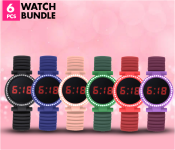Elastic Metal Strap LED Watch JA156-5- Gold + Elastic Metal Strap LED Watch JA156-6 - Blue + Elastic Metal Strap LED Watch JA156-3 - Black + Elastic Metal Strap LED Watch JA156-4 - Green + Elastic Metal Strap LED Watch JA156-1 - Purple + Elastic Metal Strap LED Watch JA156-2- Red