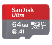 SanDisk SDSQUB3064GATCMA 64GB microSDXC 130 MBs Class 10 Image
