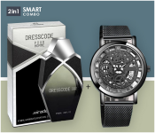K20 Unisex Wrist Watch - Black + Mirada MDCM 7856 DRESS CODE Pour Femme For Men 85ml - Grey