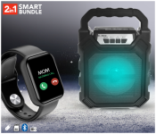Portable HL-668W Super Bass Wireless Bluetooth Speaker With USB Flash Drive Support -Black + JA-F- D20 1.3 Inch Waterproof IPS Color Screen Smart Watch - Black
