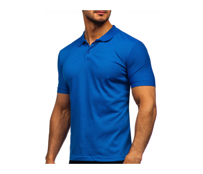 Premium Honey Comb Polo T-Shirt for Medium Men - Royal Blue   - Similar Product Imag - ID 96721