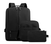 Set of 3 Backpack 15.6 inch USB Charging Laptop Bag - Black  - Similar Product Imag - ID 97082