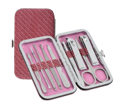FN-Professional 9 Pieces Manicure Pedicure Nail Cutter Tool Kit Set - Silver