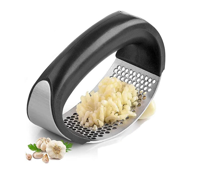 GTC 22000633 Stainless Steel Garlic Press - Black and Silver