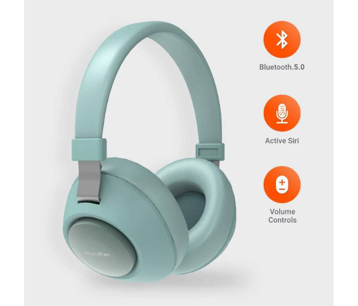 Porodo PD-X1008WLH-GN Bluetooth 5.0 Wireless Over-Ear Headphones with Noise Cancelling - Green  - Similar Product Imag - ID 96574