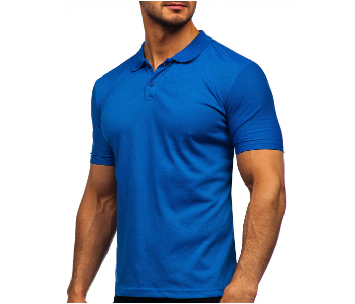 Premium Honey Comb Polo T-Shirt for Large Men - Royal Blue   - Similar Product Imag - ID 96720