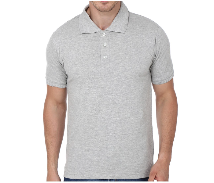 Premium Honey Comb Polo T-Shirt for Medium Men - Grey  - Similar Product Imag - ID 96716