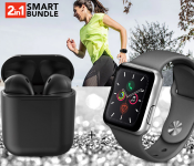 IWO 8 Sport Smart Watch - Black + InPods 12 Twin Bluetooth Headset - Black 