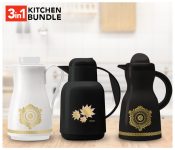 Milton MLT100103 Vacuum Insulated Flask Ellie 1 Litre - White + Milton MLT100102 Vacuum Insulated Flask Ellie 1 Litre - Black + Milton MLT100101 Vacuum Insulated Flask Ellie 1 Litre - Black